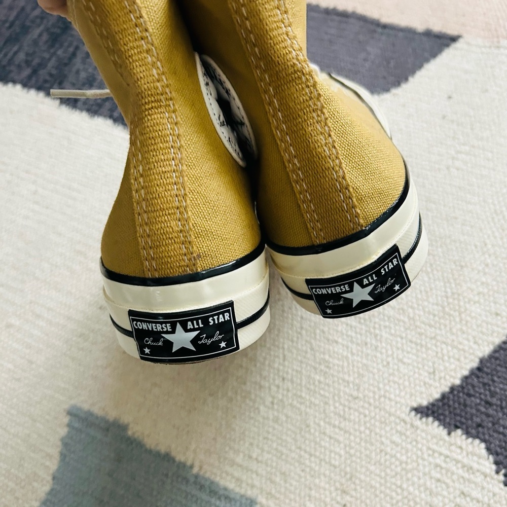 Converse High Top Sneakers in Mustard Yellow and White - Picture 6 of 6